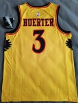 NBA 3 Huerter Atlanta Hawks 21-22 City Maillot jaune imprimé